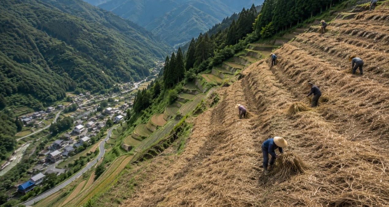 They spread tons of grass on 40 degree slopes - Last Minute
