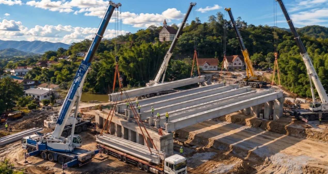 Sıcak Gündem: 82 ton beton kirişleri bir gün içinde tek tek yerleştirdiler - Son Dakika: Gelişmeler Takip Edil