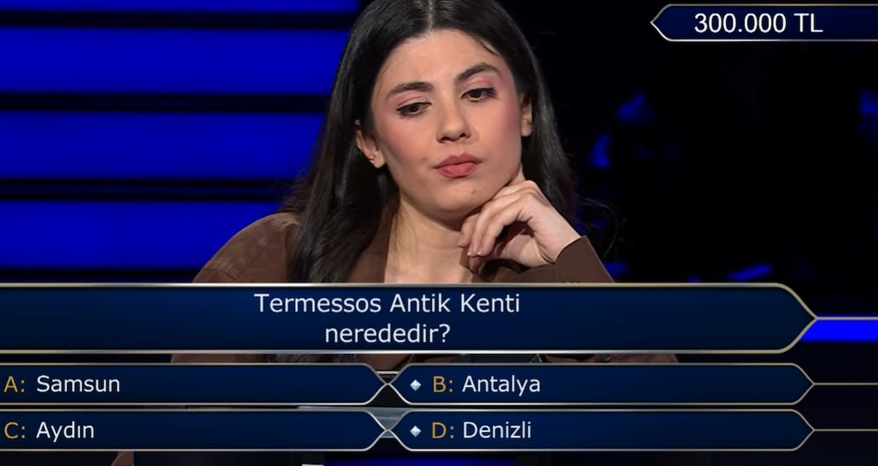 Son Gelişme: 9 soruyu bildi, 10'uncusunda kaybetti: Termessos Antik Kenti sorusu onu 300 bin liradan etti! - H