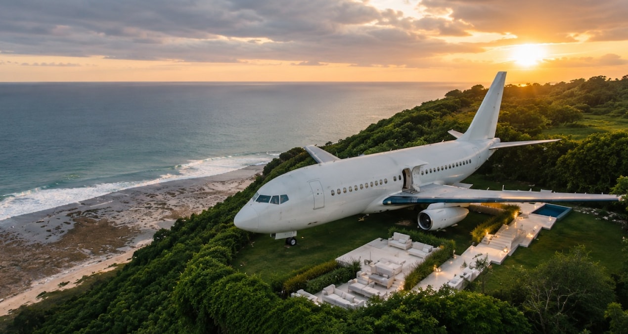 Analysis | They moved the passenger plane to the edge of the cliff and turned it into a villa