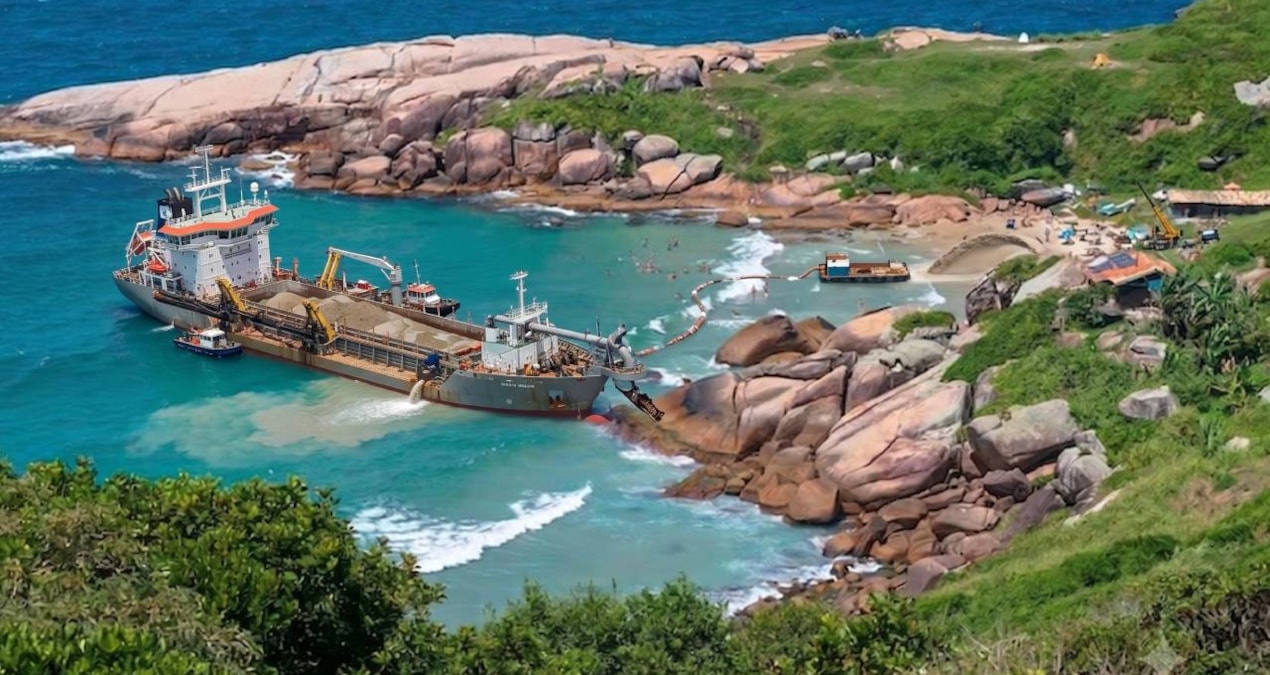 Latest Development: 30 thousand tons ship will expand the famous beach towards the sea