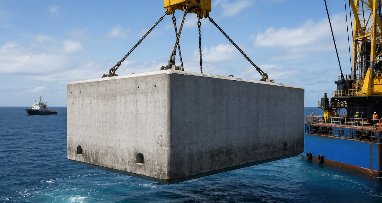 Hot Development: They drop 6-ton concrete blocks one by one to the bottom of the sea (Details)