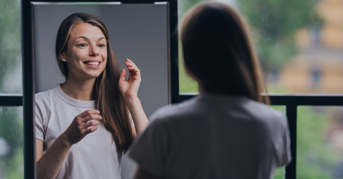 Hot Development: Affirmations done in front of the mirror are not a substitute for therapy! (Detail)