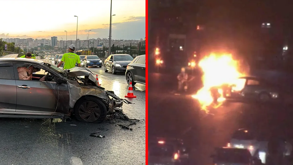 Ayrıntılar Netleşti: Analiz | Bahçelievler’de korkutan yangın! Hafif ticari araçla çarpışan otomobil alev topu
