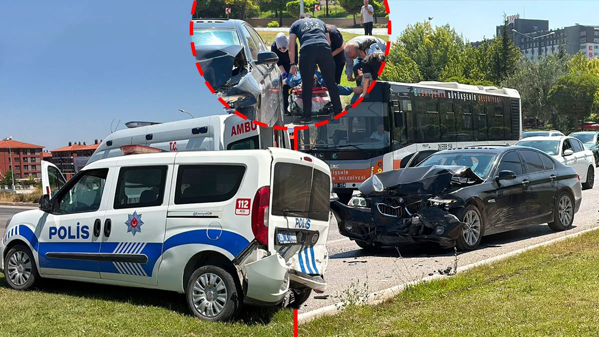 Ayrıntılar Netleşti: Eskişehir’de korkunç kaza! İhbara giden polis aracına otomobil çarptı: Yaralılar var! (De