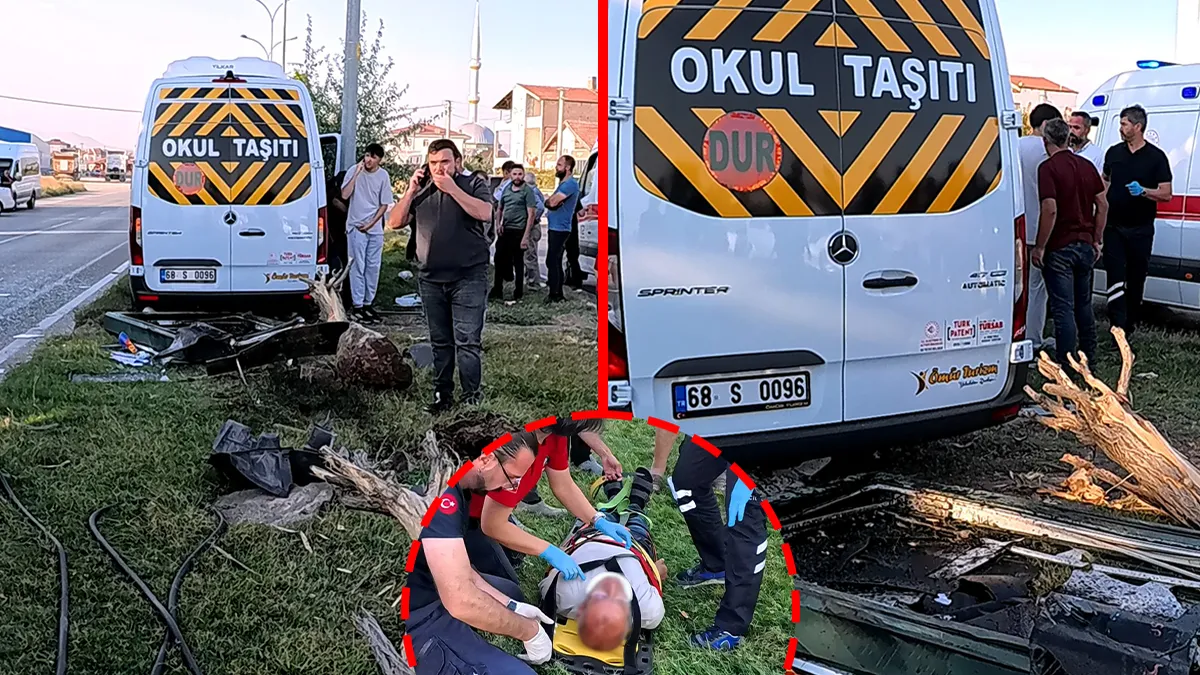 Kritik Açıklama: Aksaray’da feci kaza! Minibüs ağaca ok gibi saplandı: Yaralılar var!: Gelişmeler Takip Ediliy