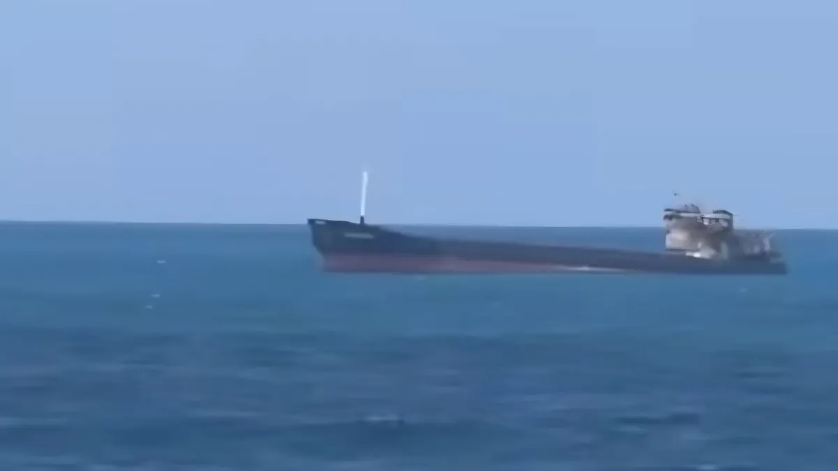 Karadeniz'de vurulan Rus gemisi Şile'de karaya oturdu - Son Dakika Bilgileri