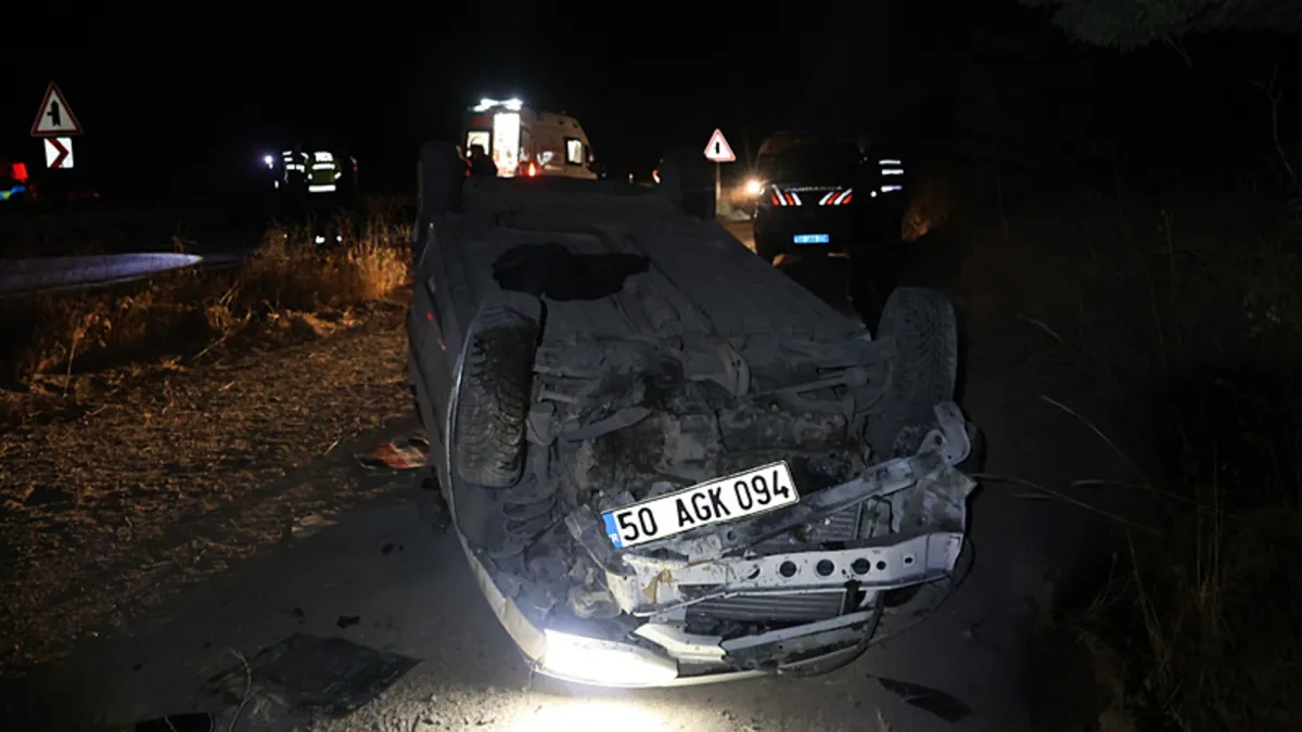 Gündemden Son Bilgiler: Nevşehir'de takla atan otomobil şarampole yuvarlandı: 1'i ağır, 5 yaralı