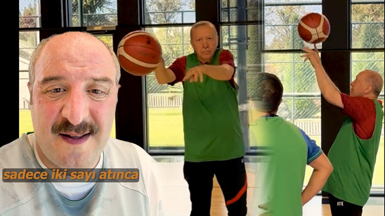 Gündemden Son Bilgiler: Cumhurbaşkanı Recep Tayyip Erdoğan yine parkelere indi, basketbol oynadı! Varank: 'Sen