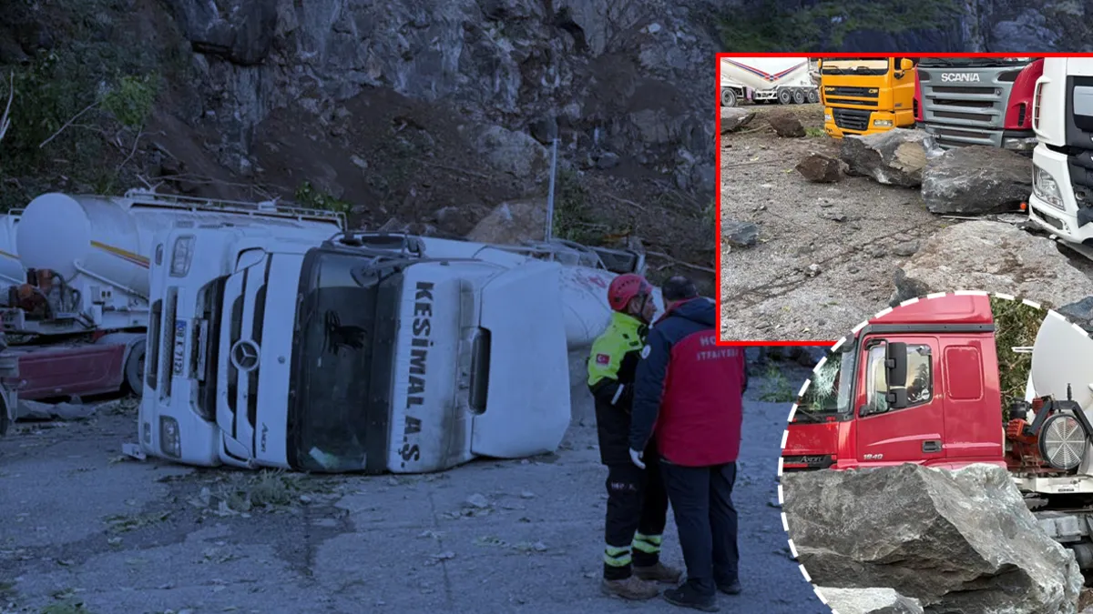 Ayrıntılar Netleşti: Artvin'de dev kaya parçaları TIR parkına gerileme kaydetti... 1kişi yaşamını yitirdi!: Ge