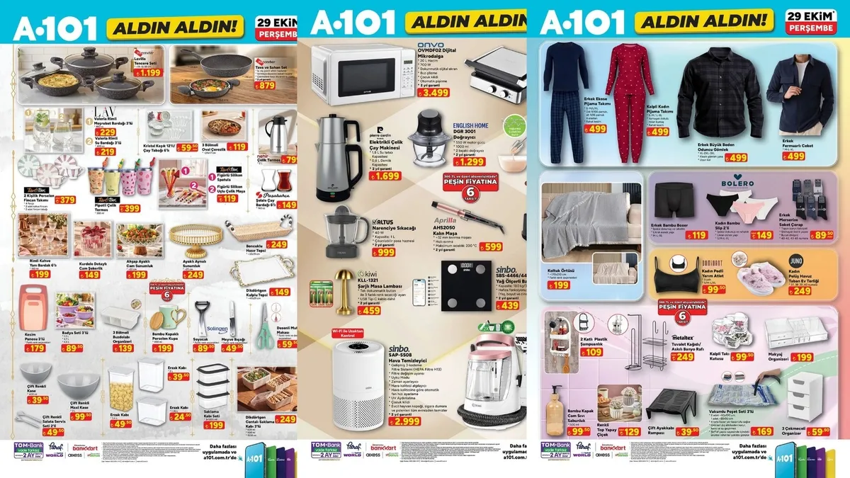 Kritik Açıklama: A101 aktüel 29 Ekim kataloğu! A101 aktüel indirimlerinde: Olta seti, koltuk yıkama makinesi,
