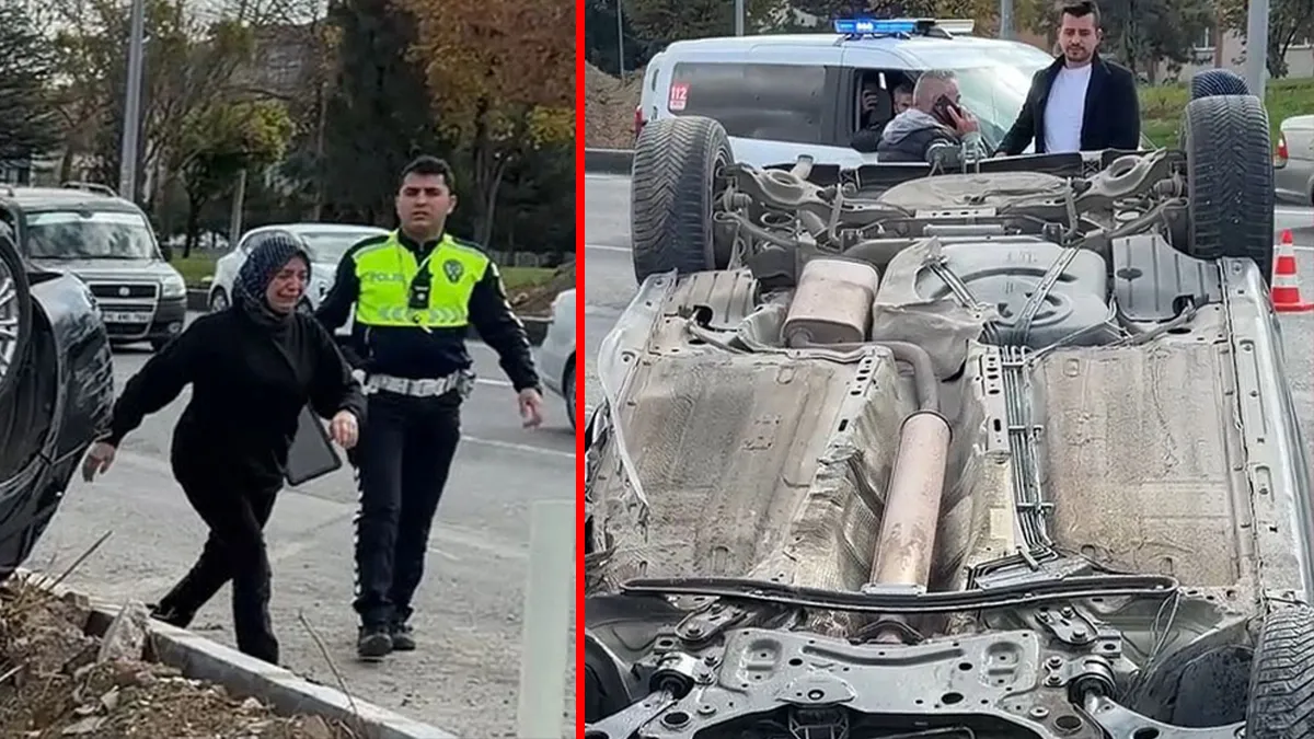 Kritik Açıklama: Kütahya’da korkutan kaza! Otomobil taklalar attı: Sürücünün annesi gözyaşlarına boğuldu!