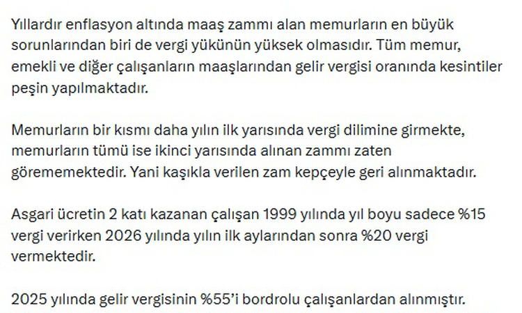 Ayrıntılar Netleşti: AES Başkanı Öğretici, memurlar için vergi diliminin yüzde 10'da sabitlenmesini istedi: Ge