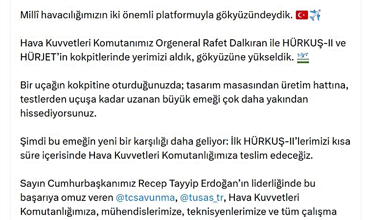 Ayrıntılar Netleşti: Haluk Görgün ve Orgeneral Dalkıran, HÜRKUŞ-2 ve HÜRJET ile test uçuşu gerçekleştirdi - So
