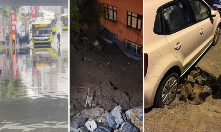 Ayrıntılar Netleşti: İstanbul'u sağanak vurdu! Yol çöktü, alt geçidi su bastı, toprak kaydı, 25 kişi tahliye e