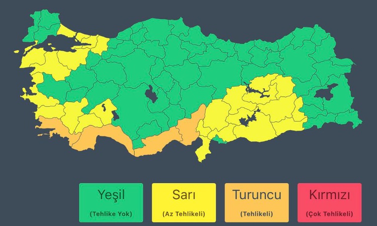 Ayrıntılar Netleşti: Meteoroloji 29 il için sarı, Antalya ve Adana'da bazı ilçelere turuncu uyarı verdi