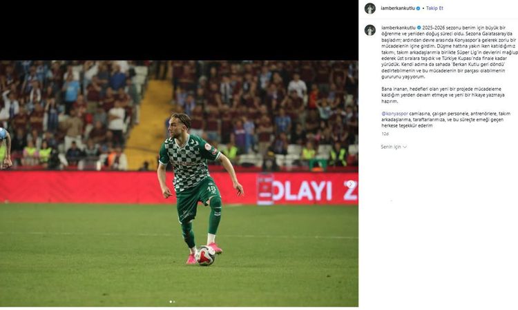 Sıcak Gündem: Berkan Kutlu, Konyaspor'a Veda Etti: 'Yeni Bir Hikaye Yazmaya Hazırım' - Son Dakika Haberleri |