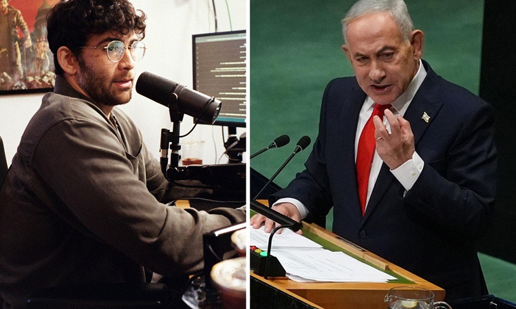 BM Genel Kurulu'nda boş salona konuşan Netanyahu, Türk kökenli yayıncı Hasan Piker'i hedef aldı
