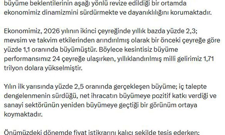 Cevdet Yılmaz: Türkiye ekonomisi küresel belirsizliklere karşı dayanıklılığını sürdürmekte ve Merak Edilenler