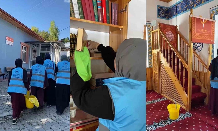 Erzincan'da Terzi Baba Yurdu öğrencileri cami ziyaretinde temizlik yaptı | İşte Tüm Ayrıntılar