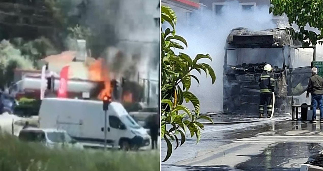 Gündemden Son Bilgiler: Faciaya ramak kala! İstasyonda benzin boşaltan tanker alev aldı - Haberleri: Gelişmele