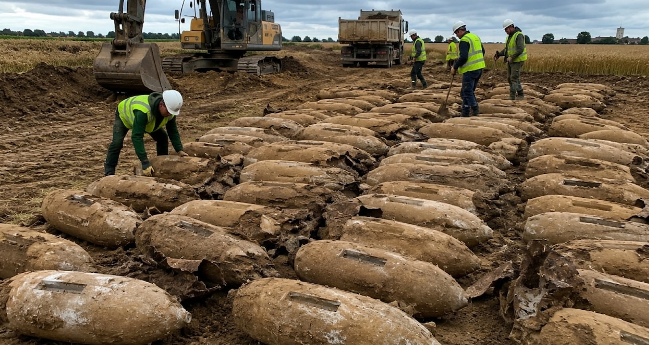 Workers excavating fiber optics discovered it by chance: Dozens of bombs were found under the ground - Breaking News