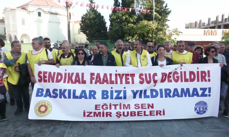 Gündemden Son Bilgiler: Eğitim Sen İzmir, gözaltına alınan müdür yardımcısı ve iki üyeyi protesto etti ve Mera