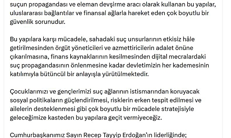 Gündemden Son Bilgiler: İletişim Başkanı Duran: Yeni nesil suç örgütleri çok boyutlu bir güvenlik sorunudur -
