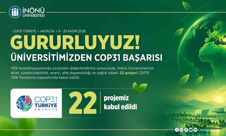 Gündemden Son Bilgiler: İnönü Üniversitesinin 22 projesi COP31 YÖK Pavilyonu kapsamında kabul edildi - Son Dak