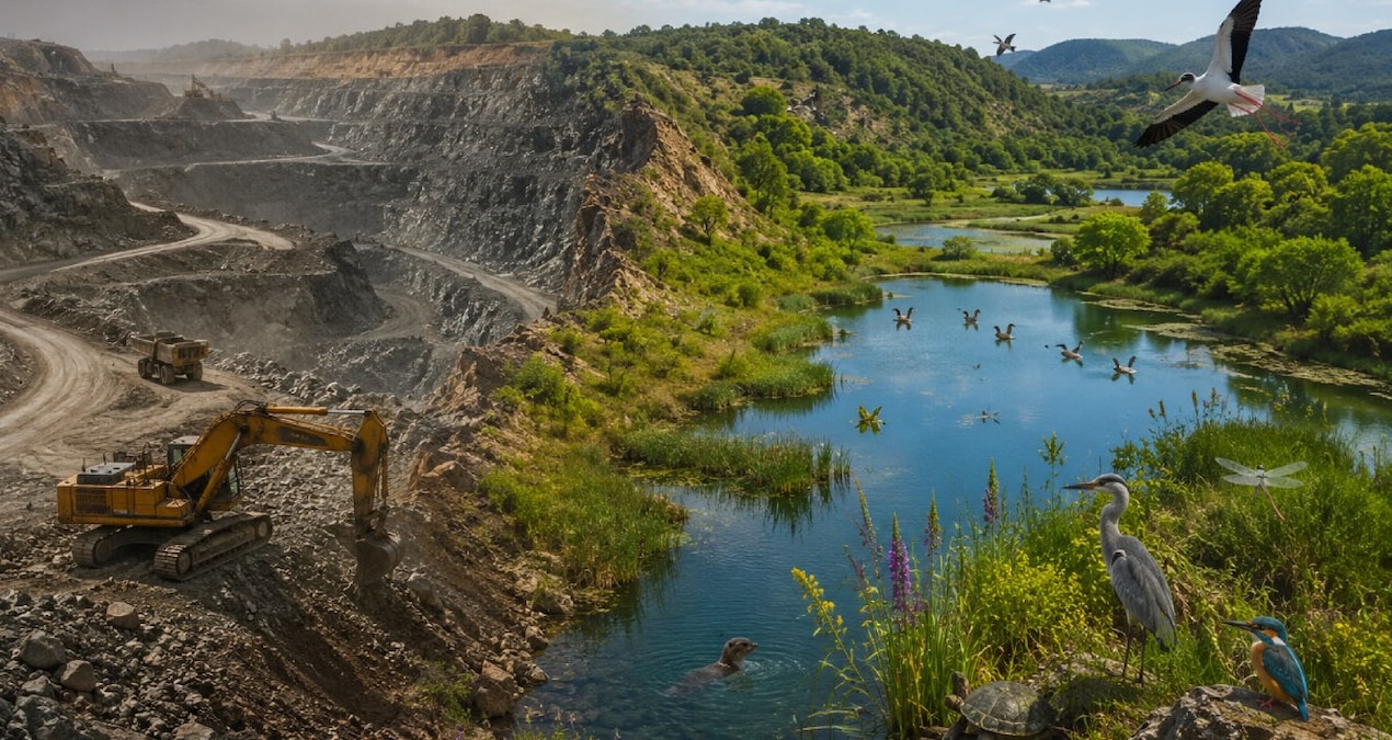 Kritik Açıklama: İş makineleri gitti doğa geri döndü: Terk edilmiş maden sahasında hayat yeniden resmen start