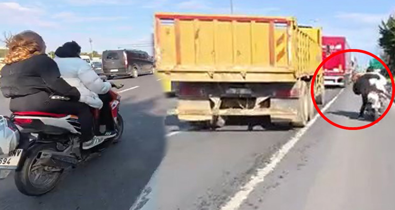 Gündemden Son Bilgiler: İstanbul trafiğinde motosikletteki kadının saçını çekti! Ölümle burun buruna anlar - E