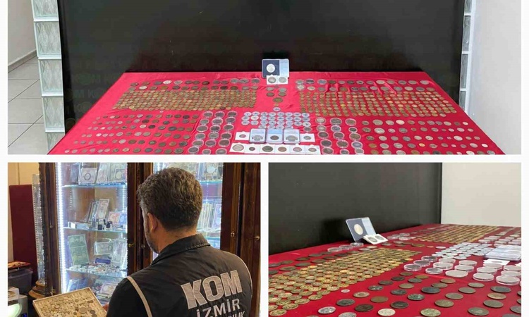 İzmir Konak'ta iş yerine düzenlenen operasyonda 672 sikke ele geçirildi - Son Dakika Bilgileri