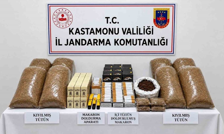 Kastamonu'da 5 bin 480 doldurulmuş makaron ve 38 kilogram tütün ele geçirildi