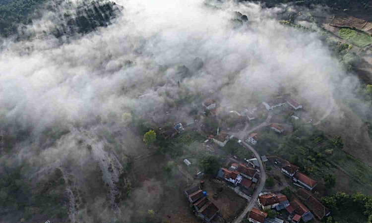 Kastamonu’da ilçe ve ormanların üzerini kaplayan sis bulutları görüntülendi ve Merak Edilenler
