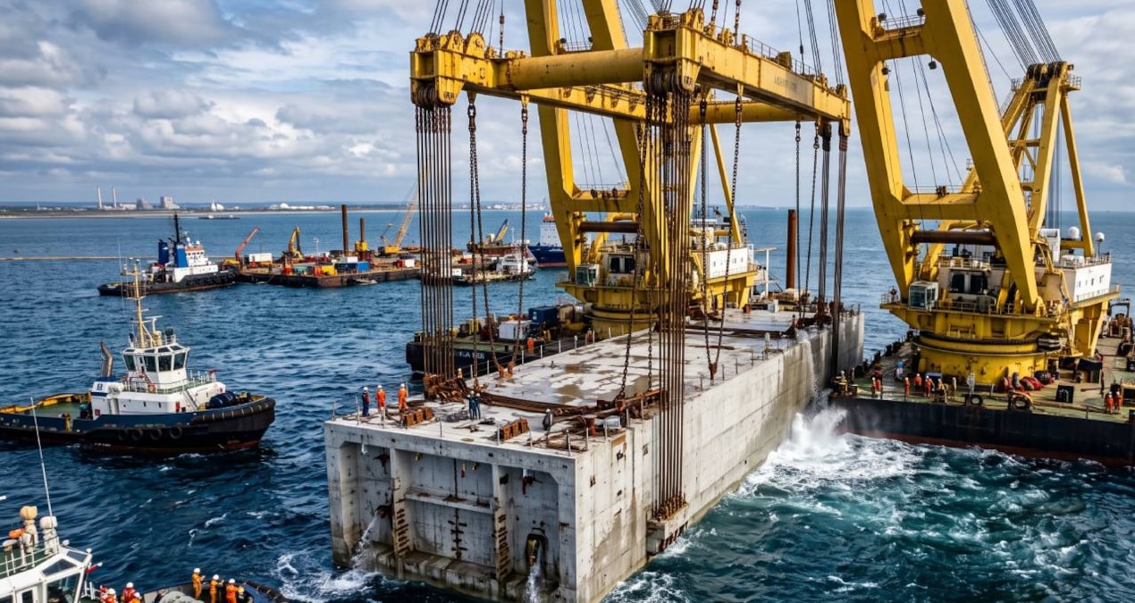 They sank 20 giant concrete blocks weighing 55 thousand tons into the sea to connect to the neighboring country - Breaking News