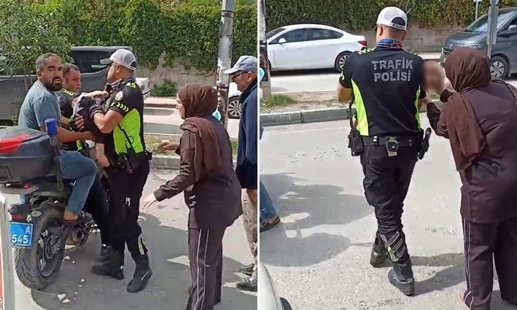 Kritik Açıklama: Bilinci kapanan bebeği motosikletle hastaneye yetiştiren polise Bakan Çiftçi'den teşekkür: Ge