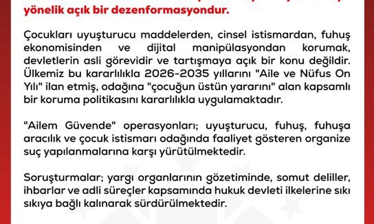 Kritik Açıklama: DMM, 'Ailem Güvende' operasyonlarına yönelik iddiaların asılsız olduğunu tüm detaylarıyla pay