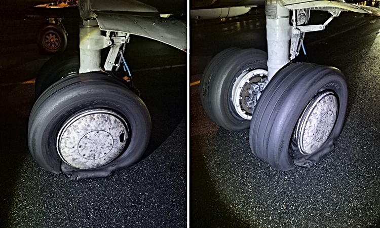 Kritik Açıklama: İstanbul Havalimanı'nda 2 lastiği patlayan uçağın pilotu taksi yolunda bekledi / Ek bilgi - S