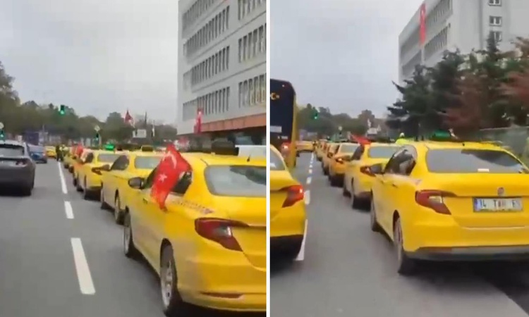 Kritik Açıklama: İstanbul'da taksiciler eylemde! Martı TAG'ın ofisi önünde toplanıyorlar