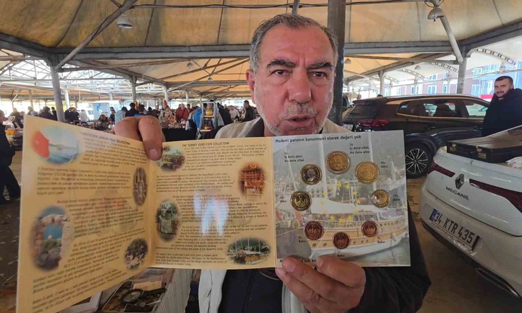 Kütahya antika pazarında Ali Ulvi Büyükkıdan 184 devletin parasını tanıtıyor ve Merak Edilenler
