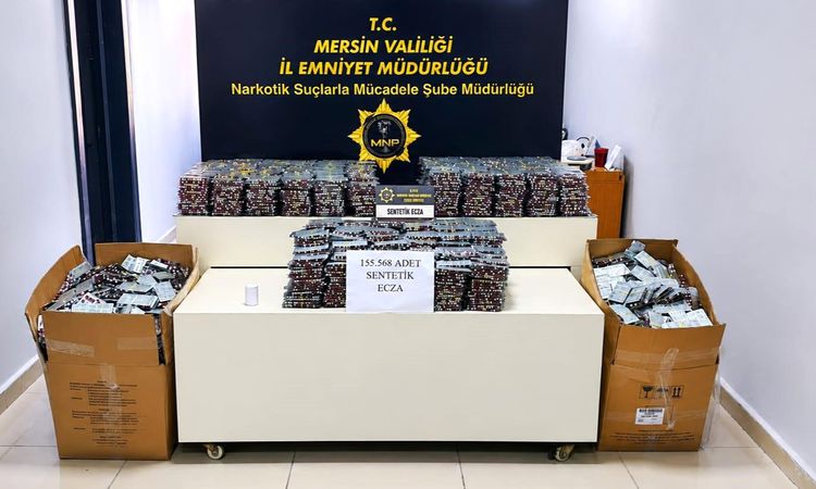 155 thousand 568 drug pills were seized in Mersin, arrest warrants were issued for 2 people - News