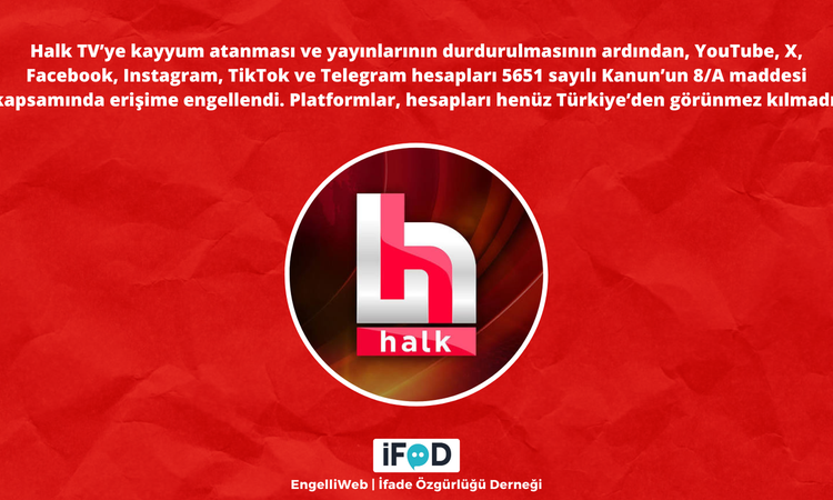 Sıcak Gündem: Halk TV'ye kayyumun ardından yeni karar! YouTube, X ve Instagram hesaplarına erişim engeli getir