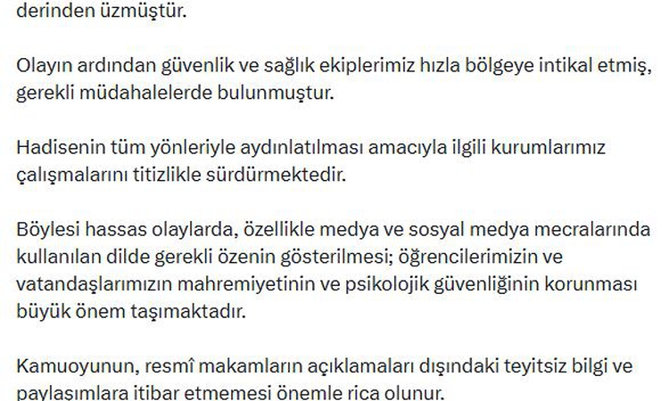 Sıcak Gündem: İletişim Başkanı Duran, Manisa Turgutlu'daki saldırıda yaralanan öğrencilere şifa diledi
