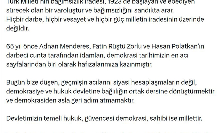Sıcak Gündem: Kılıçdaroğlu: Menderes, Zorlu ve Polatkan’ı rahmetle anıyorum