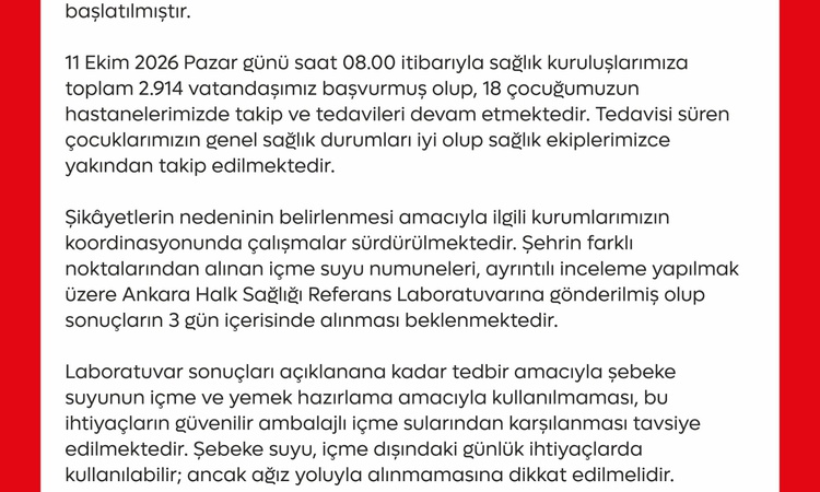 Sıcak Gündem: Tokat Valiliği şebeke suyu için uyardı, 2 bin 914 kişi sağlık kuruluşlarına başvurdu: Gelişmeler
