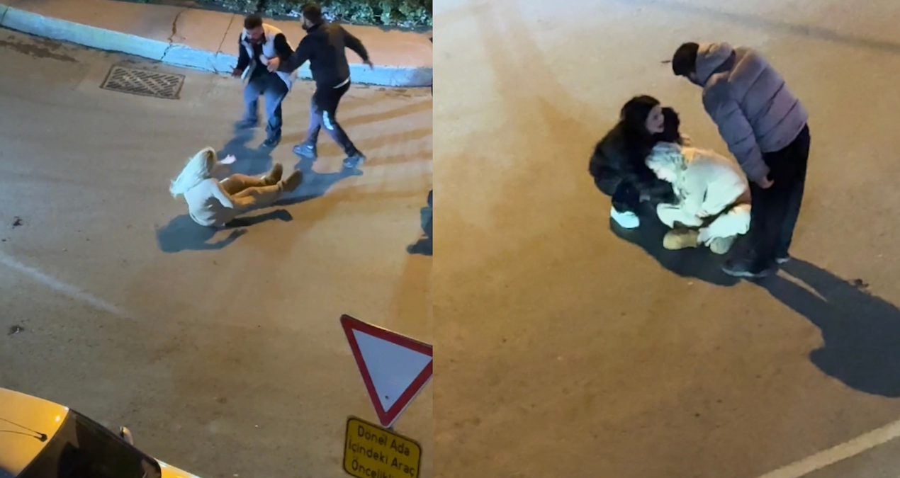 Gündemden Son Bilgiler: Şişli’de sokaktaki tartışma sonrası kendini yerden yere atan kadın direği yumrukladı -