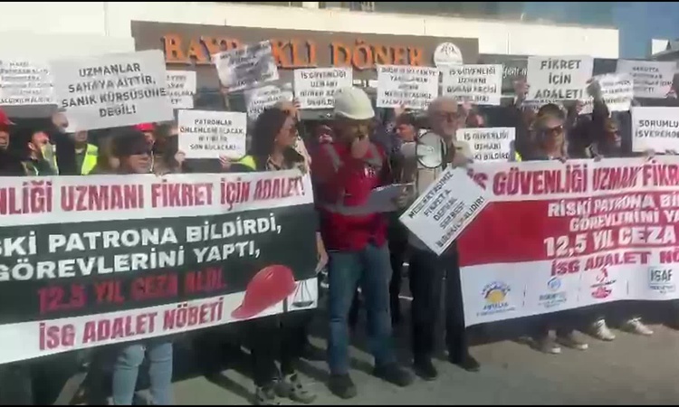 Son Gelişme: İzmir'de TÜM İSG-SEN vinç kazasında İSG uzmanının 12 yıl 6 ay hapsini protesto etti