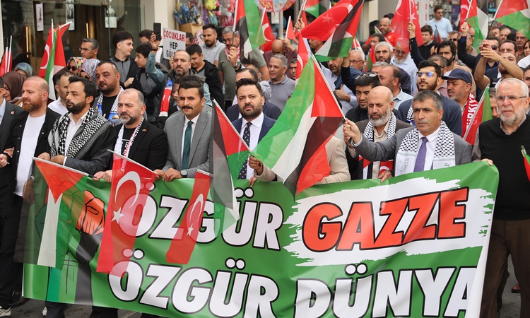Son Gelişme: Nevşehir'de Gazze için Filistin'e destek yürüyüşünde slogan atıldı