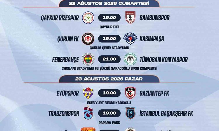 Ayrıntılar Netleşti: Süper Lig 2. ve 3. hafta programı duyuruldu - Son Dakika Haberleri ve Merak Edilenler
