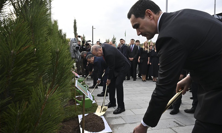 TDT Zirvesi'ne katılan liderler, Türk Devletleri Medeniyet Parkı'nda fidan dikti: Gelişmeler Takip Ediliyor